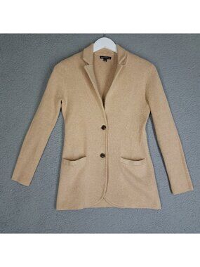 J. Crew Mercantile Sweater Blazer Women's XXS School Boy Career Office Knit Tan